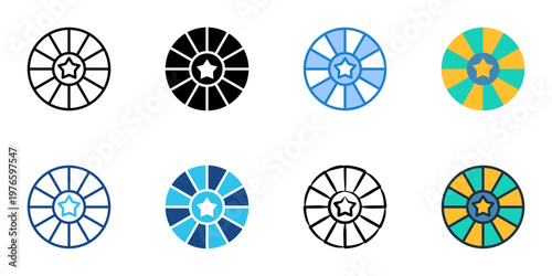 Jungian archetypes icons set multiple style collection. Editable stroke 
