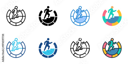 Erikson's stages icons set multiple style collection. Editable stroke 
