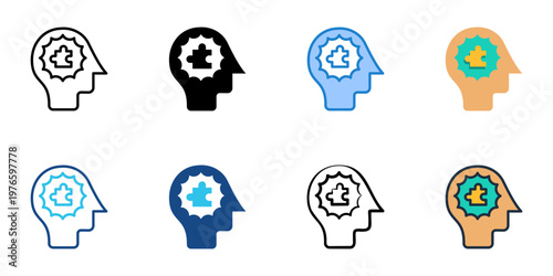 Psychodynamic icons set multiple style collection. Editable stroke 
