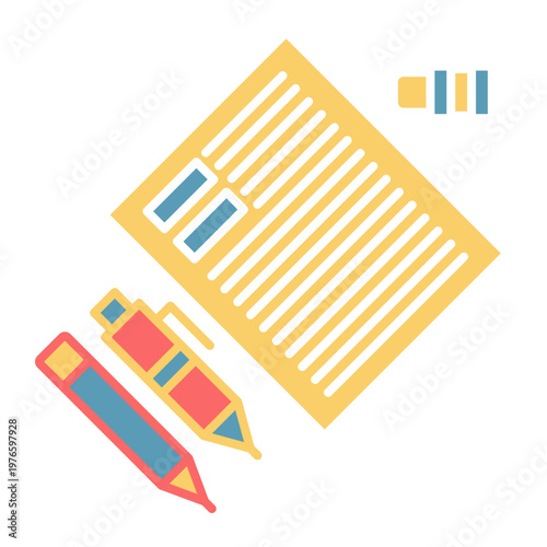 Colorful Education Icons Collection, Back to School Vector Illustration Set