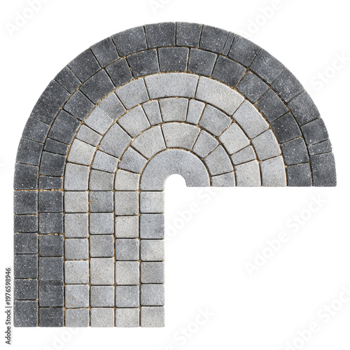 Architectural Elegance: A meticulously arranged pavement design. The image showcases an abstract arrangement of stone pieces.