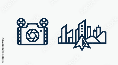 Camera and Cityscape Icon Set
