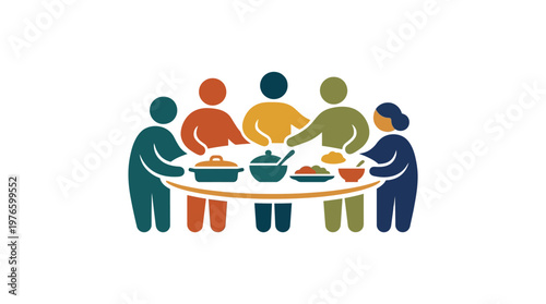 People Sharing a Meal Together Around a Table