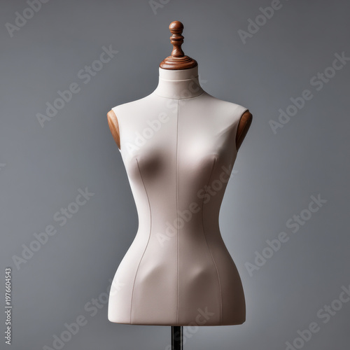 Mannequin torso dress form female form white mannequin sewing form tailoring form studio photograph gray background fashion design garment display bust form torso model clothing design body shape