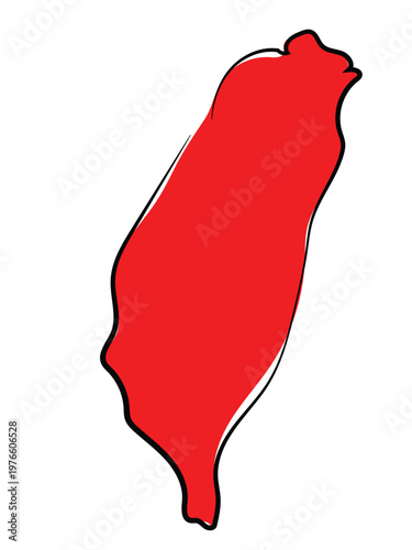 Taiwan, in a continuous line art style.