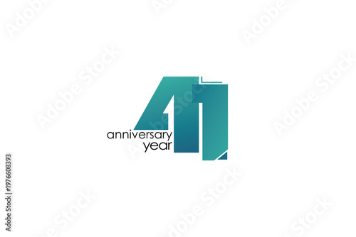 41 year anniversary blue character with on white background-vector