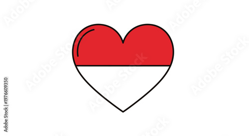 Heart shape with the red and white colors of the Indonesian flag, symbolizing love for the nation. Free Download Heart shape with the red and white colors of the Indonesian flag, symbolizing love for the nation. - GFXLoad