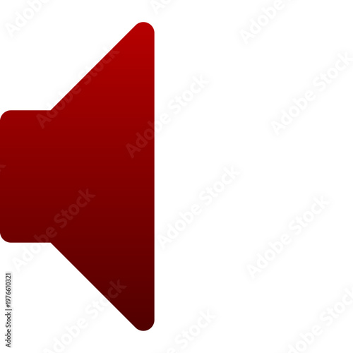 Red volume mute icon for silent mode audio sound off and speaker quiet