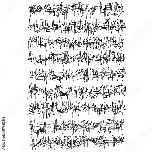 Quadro em tela The grunge texture handwritte notes display messy handwritten text on a paper