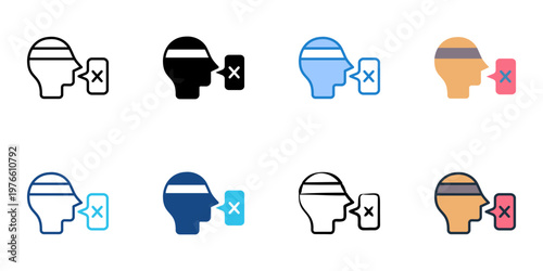 Prejudice icons set multiple style collection. Editable stroke 
