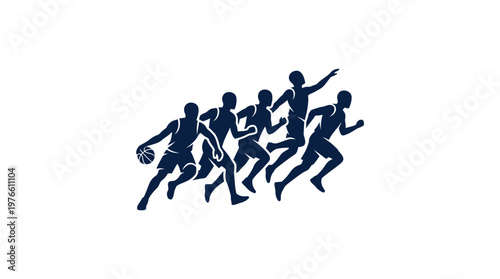 Dynamic Silhouette of Athletes in Motion