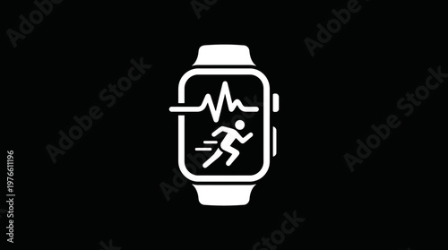 Smartwatch Tracking Heart Rate and Running Activity