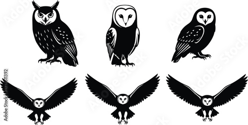 Dynamic black silhouette of an expressive female dancer jumping in midair with flowing messy hair isolated on a white background.