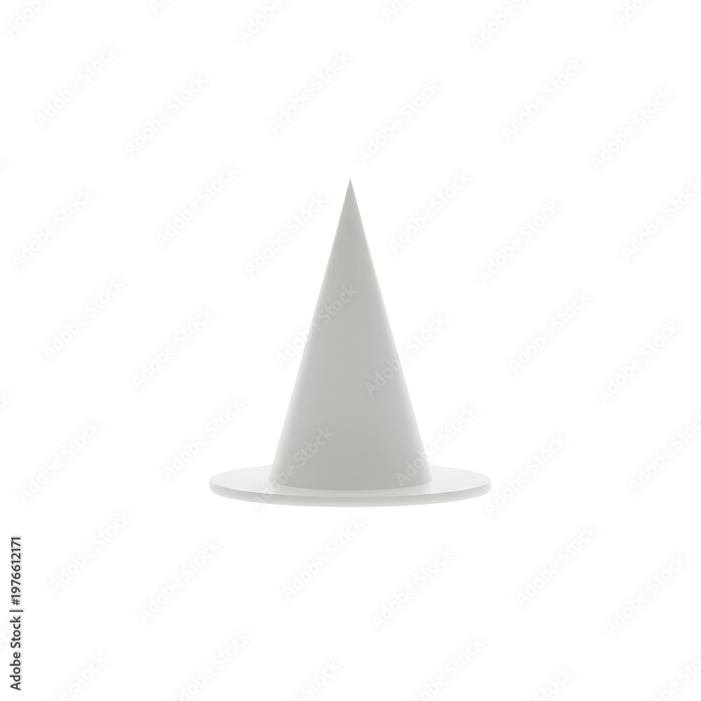 Fototapeta premium Minimalist White Cone Shape Abstract 3d Render