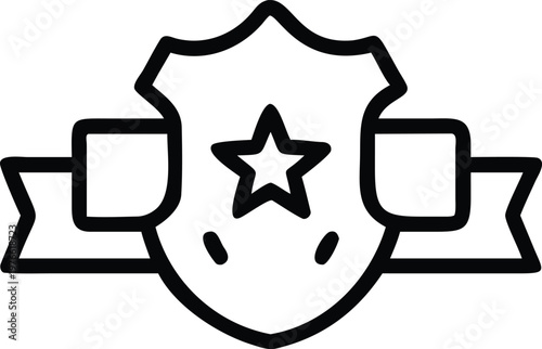 durable shield badge with reinforced corner vector illustration