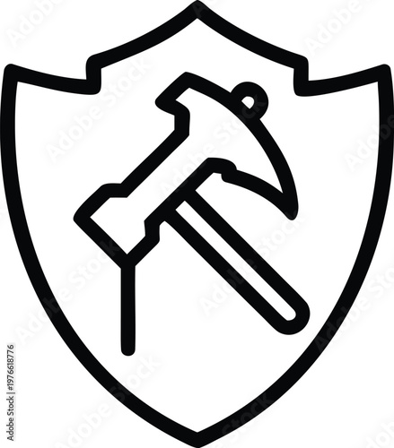 durable black diagonal stripe strength symbol vector illustration