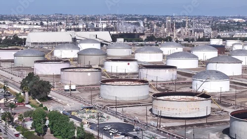 Wallpaper Mural Elevated Aerial of PBF Torrance Refinery Petroleum Storage Tanks Torontodigital.ca
