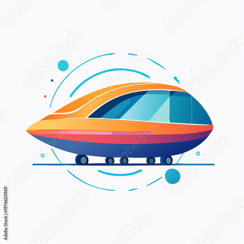 Sleek Futuristic High-Speed Train Illustration Modern Transport and Innovative Travel Concept