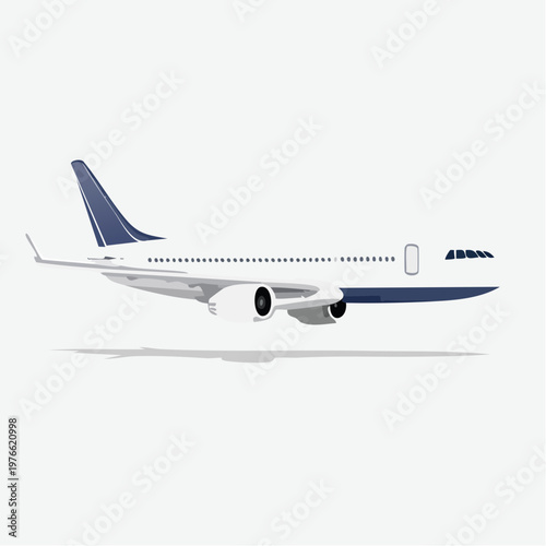 Commercial Airplane Flying in the Sky with Shadows Underneath
