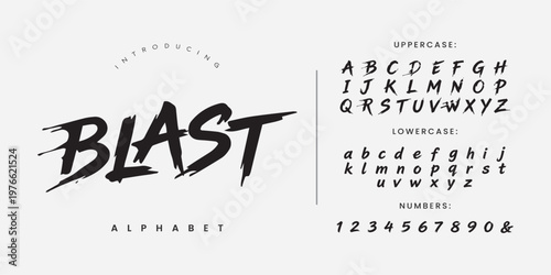 Blast speed racing brush font with fast motion textured stroke style for automotive and sport branding