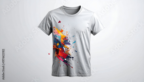 Colorful Paint Splatter T Shirt Design.