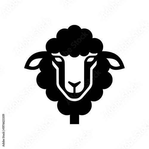Minimalist sheep head vector illustration