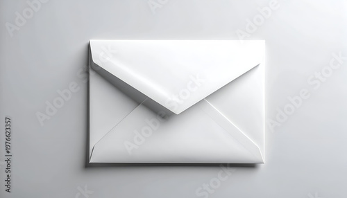 White envelope on gray background.