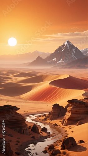 sunset in the desert