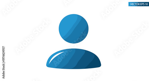 Tableau sur toile A simple, stylized blue icon representing a generic user or person profile