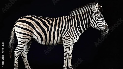 Artistic Zebra Profile on Black Background