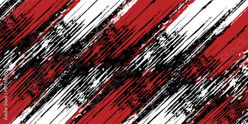Cuadro en lienzo black white and red grunge texture background eps 10