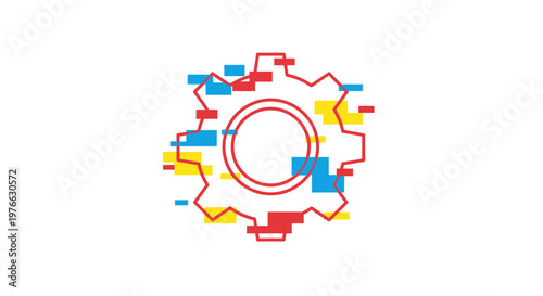 Colorful Gear Mechanism Design Element.