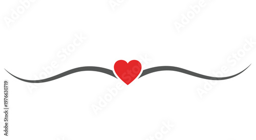 Red Heart Symbol with Black Lines.