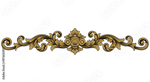 Golden ornate decorative border design element.