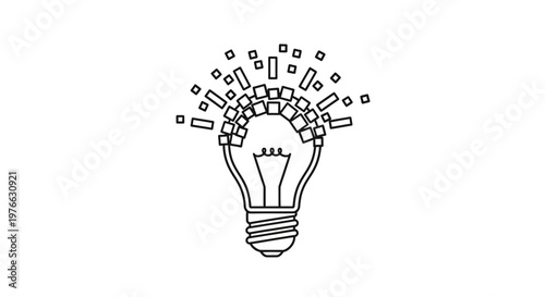 Black and white light bulb icon.
