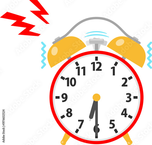 ６時半にベルが鳴っている目覚まし時計