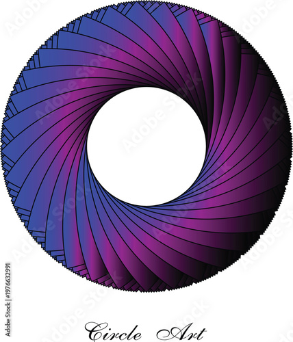 A colorful abstract vector background features a 3d spiral pattern and round circle shapes in a vibrant spring design illustration resembling a stylized eye pupil decoration