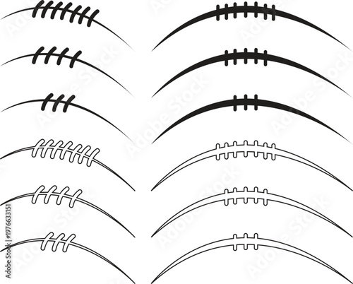 American football oval ball vector set collection group isolated on transparent background for sport competition game design, professional athletic equipment icon for website.