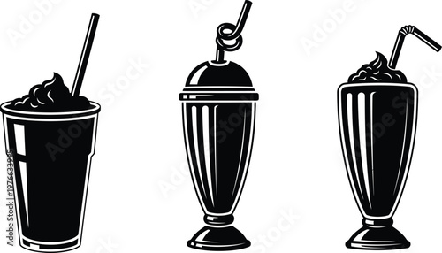 Milkshake and Smoothie Icon Set