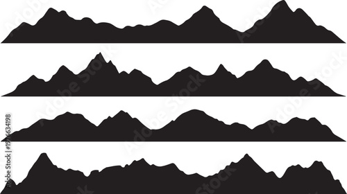 Canvastavla mountain silhouette ridge outline set horizontal profiles vectors