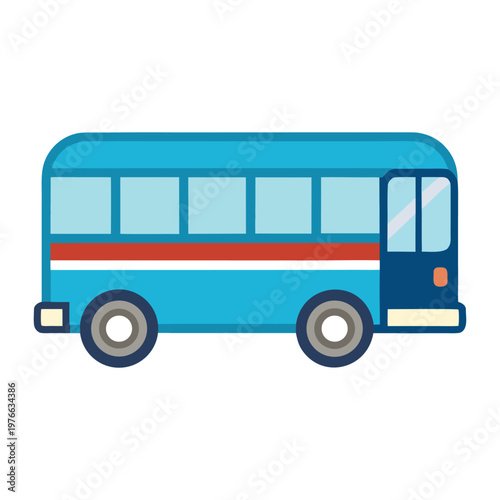 Modern city bus vector illustration with urban transport concept and clean flat design style