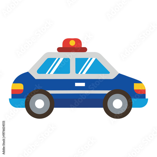 Detailed police vehicle vector design with siren lights and urban law enforcement theme illustration