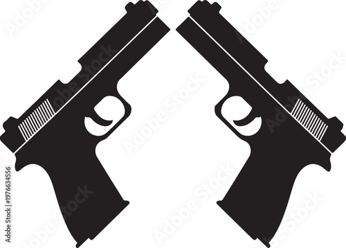 handgun silhouette clipart vector icon symmetry layout