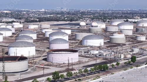 Wallpaper Mural Cinematic Aerial of the Torrance Refinery Floating Roof Tank Farm Torontodigital.ca