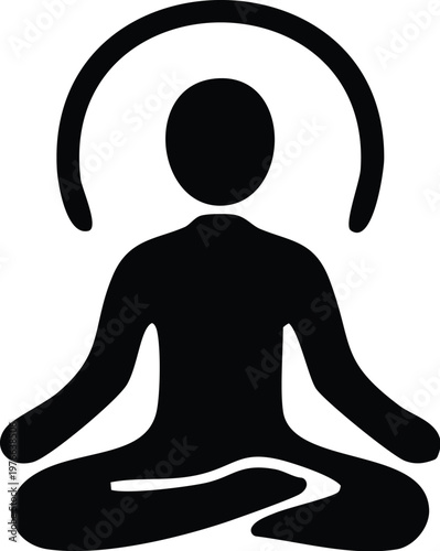 Принти на полотні Meditation filled icon for mental health and mindfulness yoga