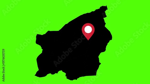 Afghanistan map animation with location pin detailed country silhouette design
