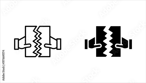 Torn documentation icon set. Torn file icon. vector illustration on white background