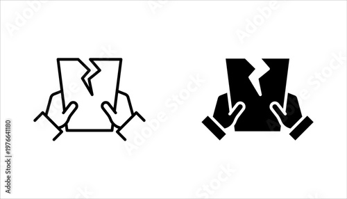 Torn documentation icon set. Torn file icon. vector illustration on white background