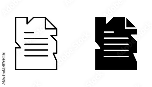 Torn documentation icon set. Torn file icon. vector illustration on white background