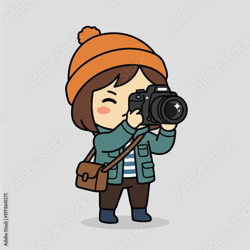 Woman holding a camera.